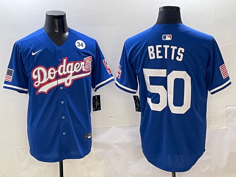Men Los Angeles Dodgers #50 Betts Blue Second generation Joint Name Nike 2025 MLB Jersey style 8->los angeles dodgers->MLB Jersey